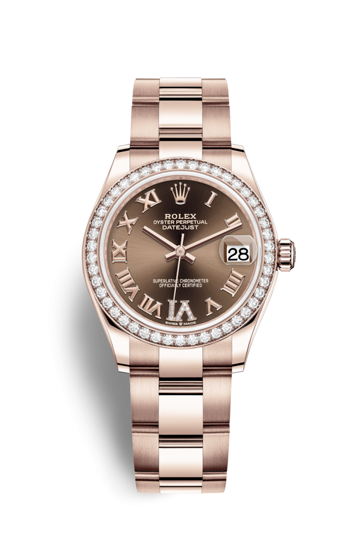 Rolex 278285rbr-0015 : Datejust 31 Rose Gold / Diamond / Chocolate - Roman / Oyster