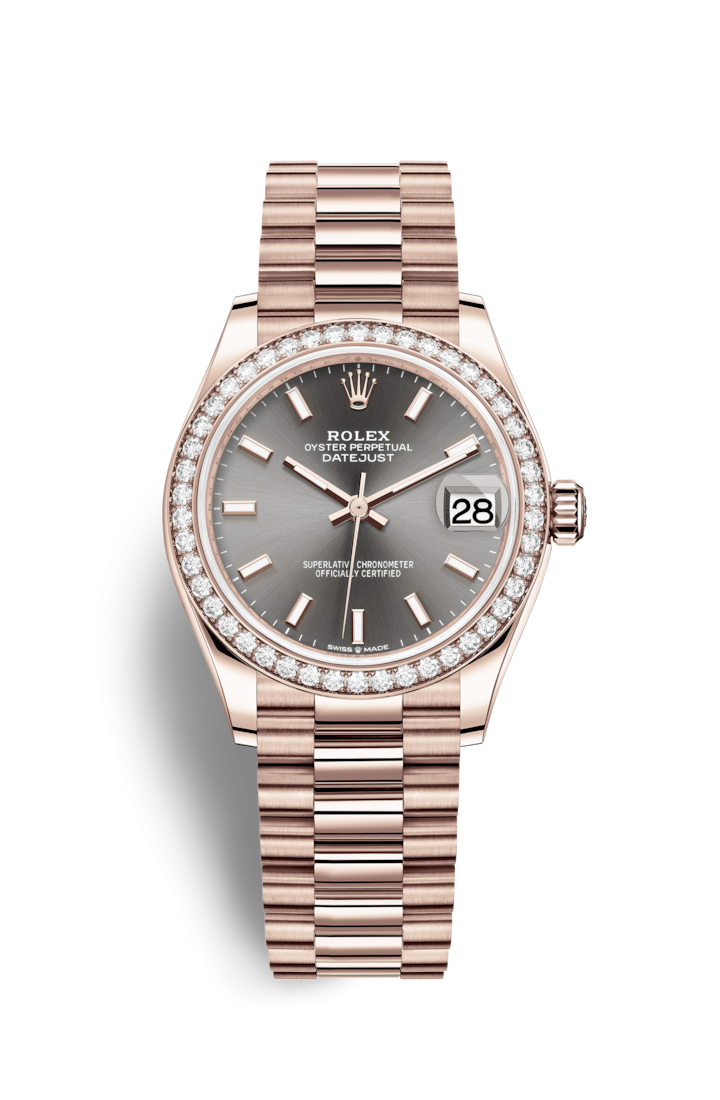 Rolex 278285RBR-0021 : Datejust 31 Rose Gold / Diamond / Grey / President