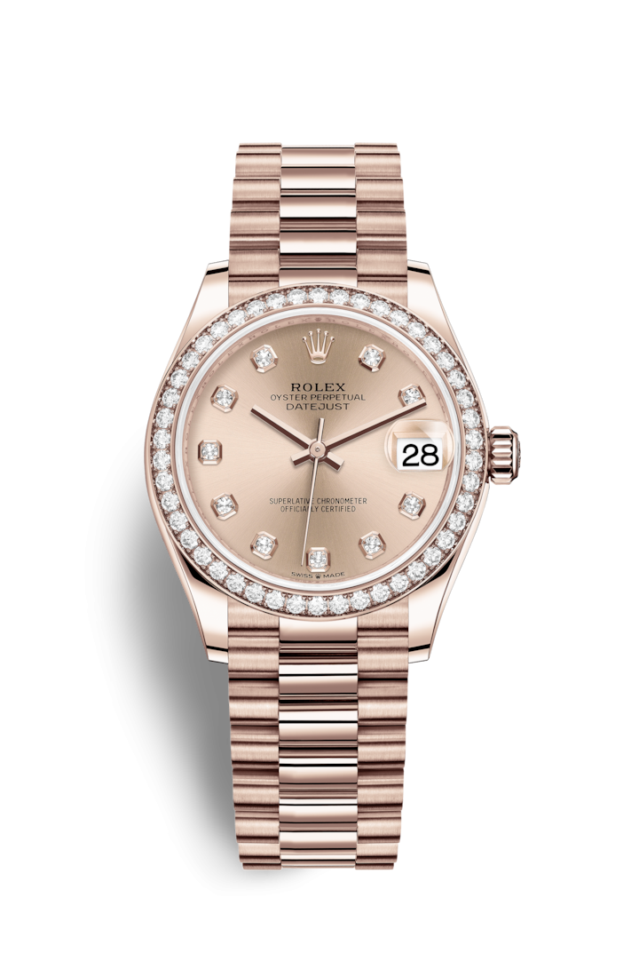 Rolex 278285RBR-0025 : Datejust 31 Rose Gold / Diamond / Rose - Diamond / President