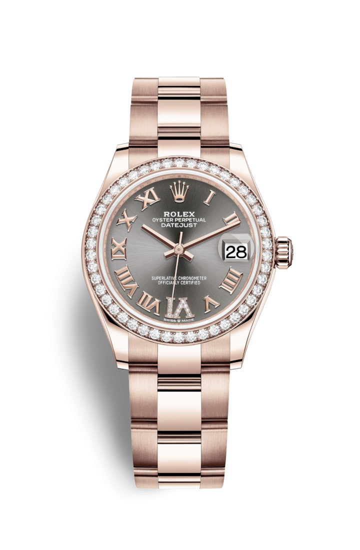 Rolex 278285rbr-0026 : Datejust 31 Rose Gold / Diamond / Grey - Roman / Oyster