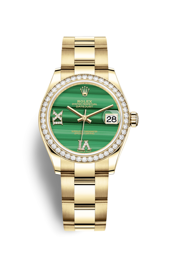 Rolex 278288rbr-0003 : Datejust 31 Yellow Gold / Diamond / Malachite / Oyster