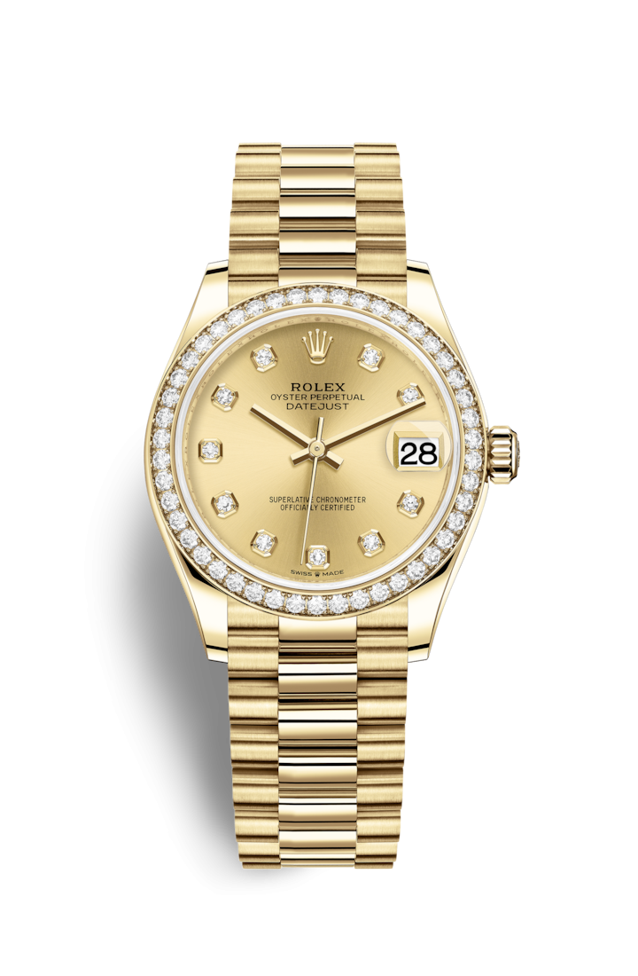 Rolex 278288RBR-0005 : Datejust 31 Yellow Gold / Diamond / Champagne - Diamond / President