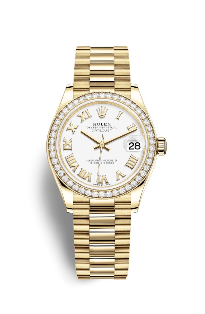 Rolex 278288RBR-0009 : Datejust 31 Yellow Gold - Diamond / White - Roman / President