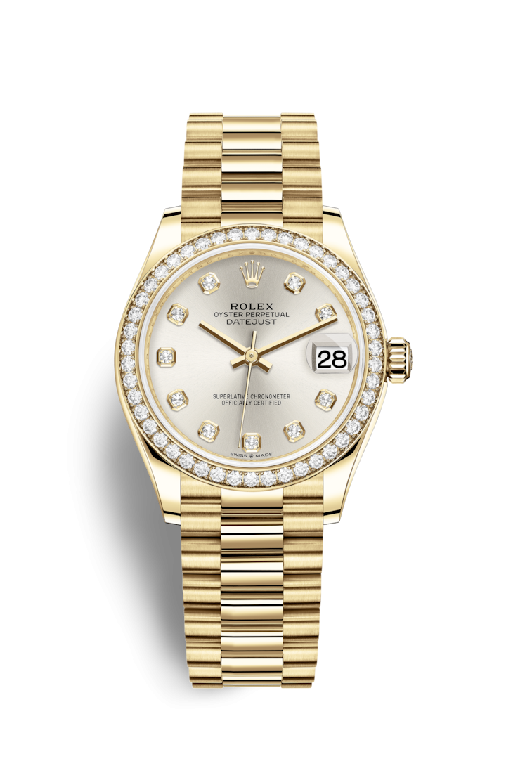 Rolex 278288RBR-0028 : Datejust 31 Yellow Gold / Diamond / Silver - Diamond / President