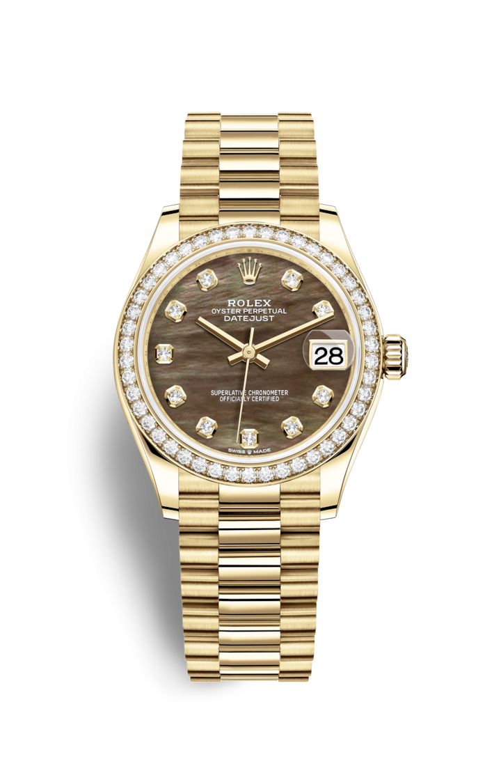 Rolex 278288RBR-0032 : Datejust 31 Yellow Gold / Diamond / Black MOP / President