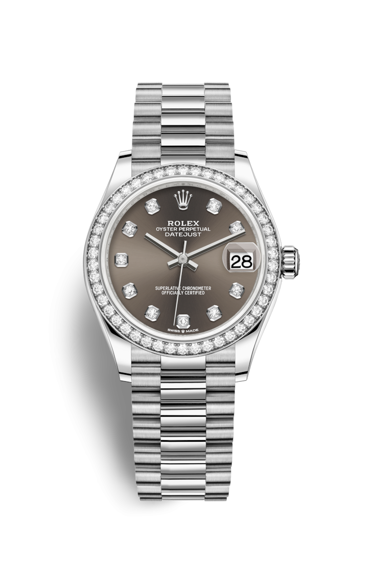 Rolex 278289RBR-0006 : Datejust 31 White Gold / Diamond / Grey - Diamond / President