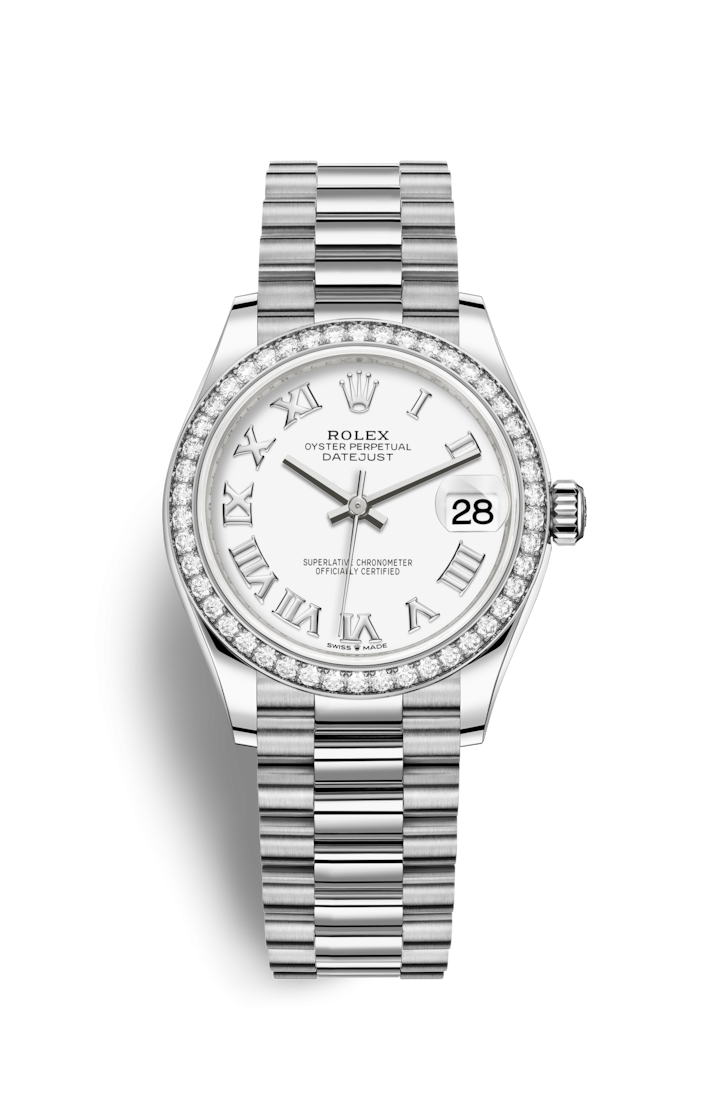 Rolex 278289RBR-0007 : Datejust 31 White Gold / Diamond / White - Roman / President