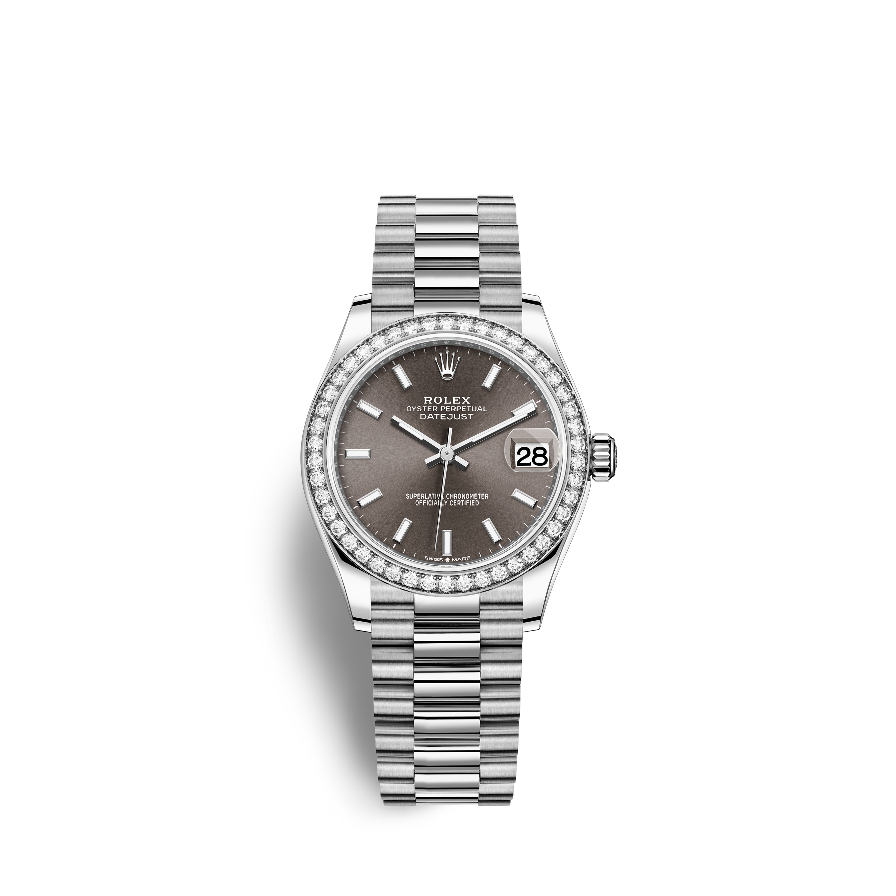 Rolex 278289RBR-0014 : Datejust 31 White Gold Diamond / Grey