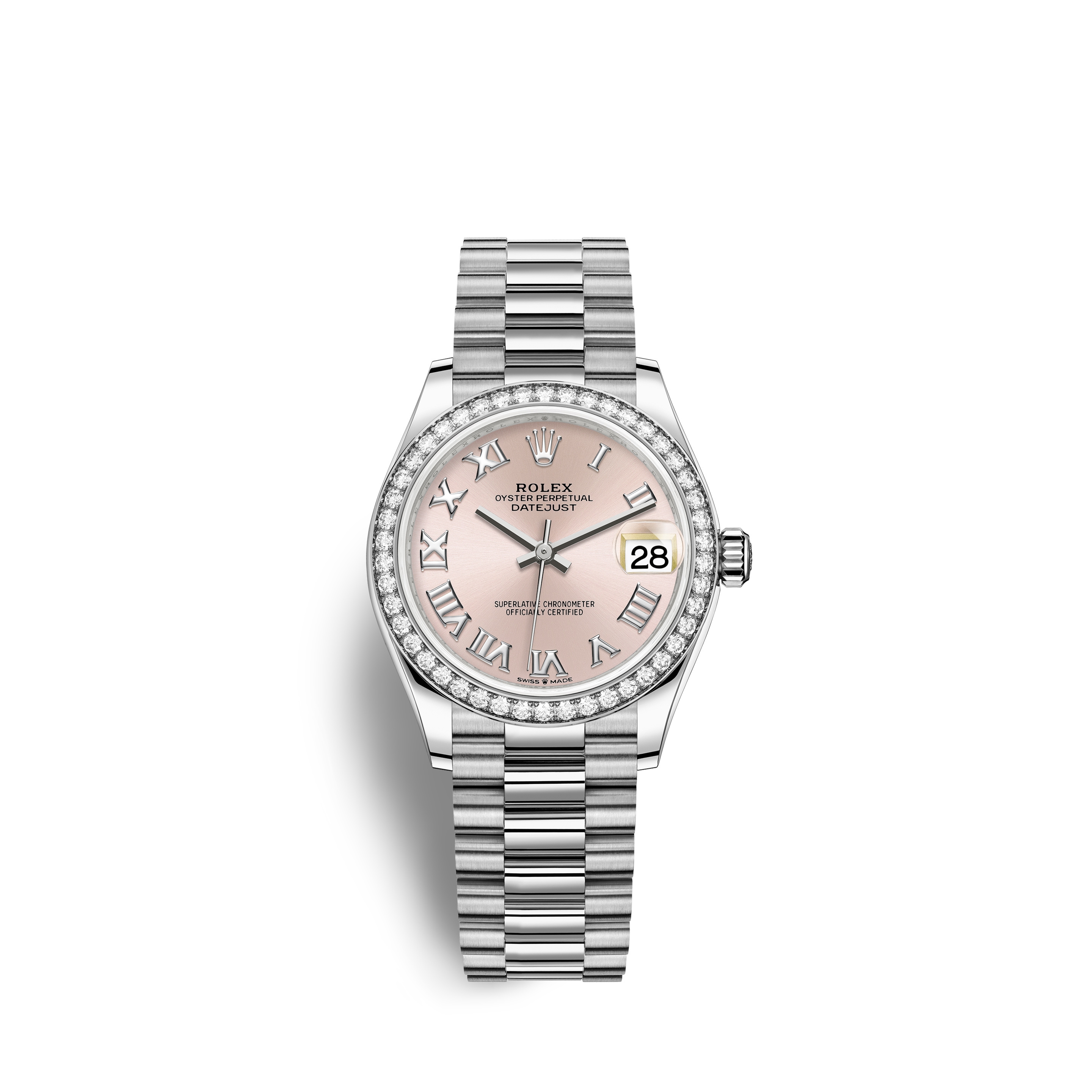 Rolex 278289RBR-0016 : Datejust 31 White Gold Diamond / Pink - Roman