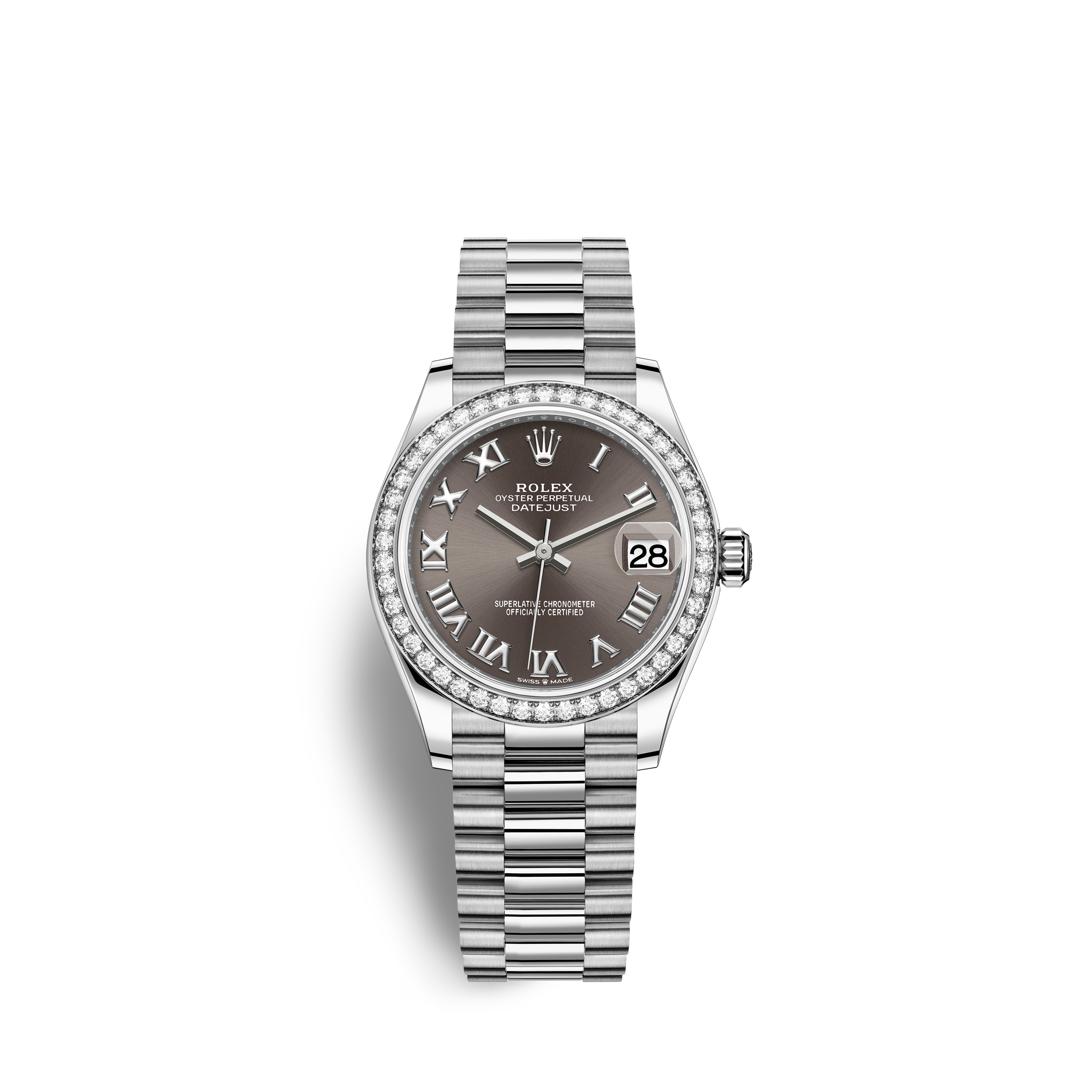 Rolex 278289RBR-0017 : Datejust 31 White Gold Diamond / Grey - Roman