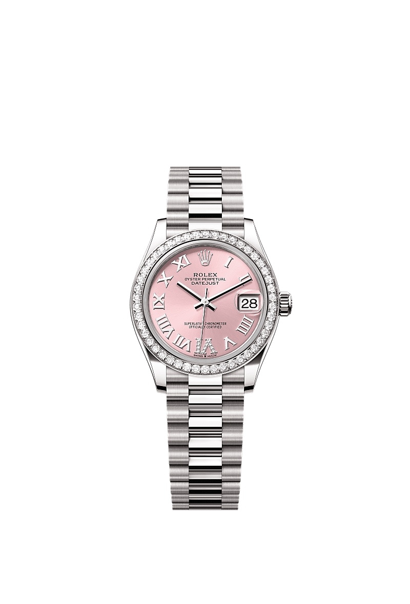 Rolex 278289RBR-0018 : Datejust 31 White Gold Diamond / Pink - Roman