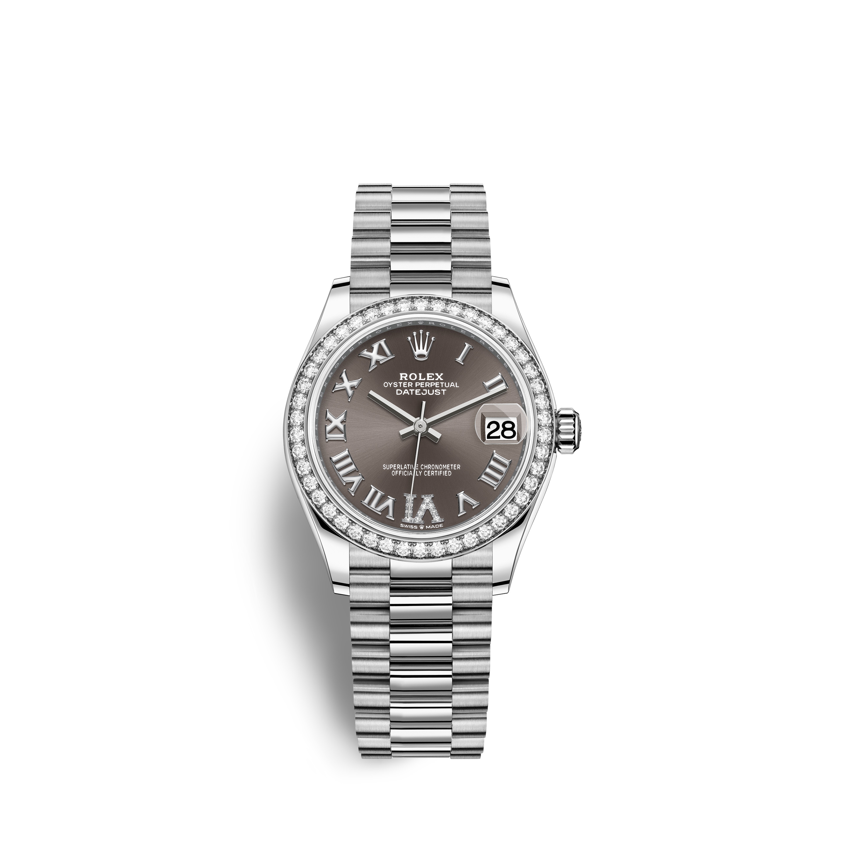 Rolex 278289RBR-0020 : Datejust 31 White Gold Diamond / Grey - Roman