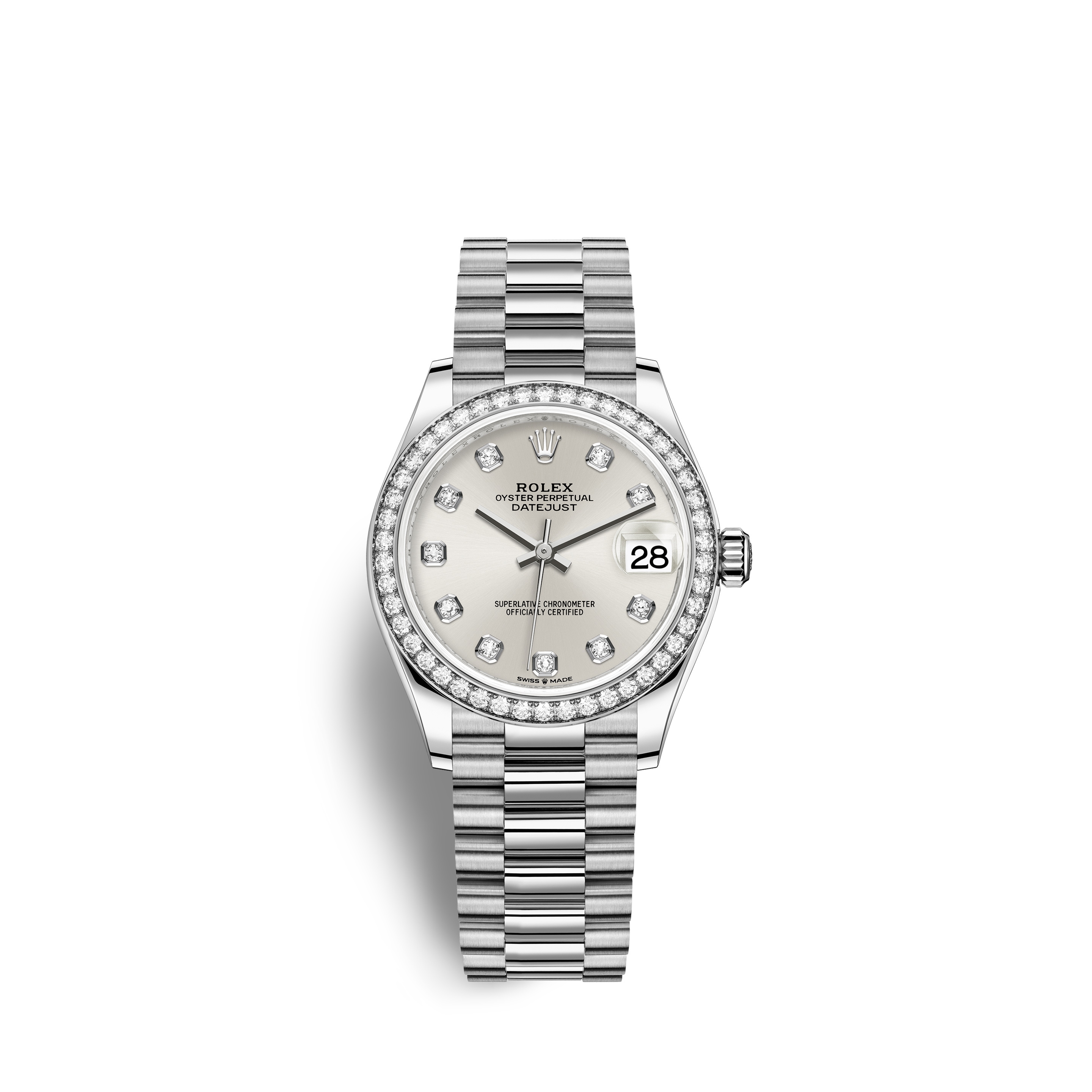 Rolex 278289RBR-0021 : Datejust 31 White Gold Diamond / Silver - Diamond