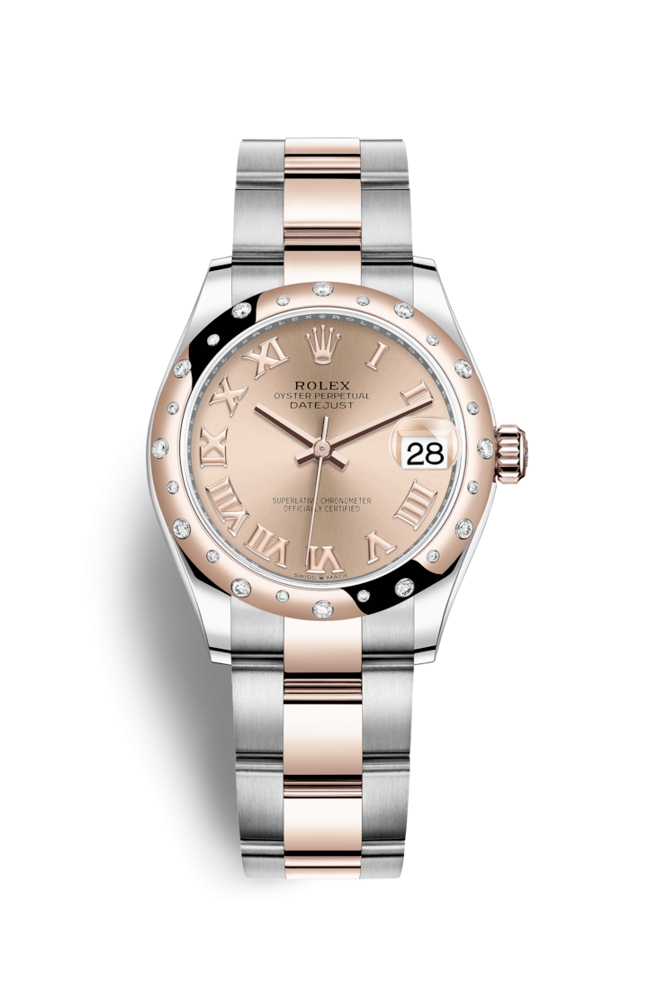 Rolex 278341RBR-0005 : Datejust 31 Stainless Steel/ Rose Gold / Domed - Diamond / Rose - Roman / Oyster