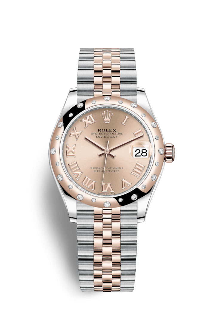 Rolex 278341RBR-0006 : Datejust 31 Stainless Steel/ Rose Gold / Domed - Diamond / Rose - Roman / Jubilee