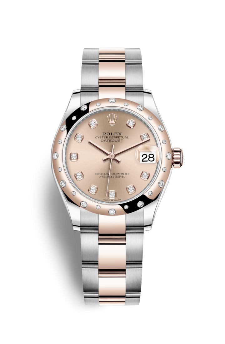 Rolex 278341RBR-0023 : Datejust 31 Stainless Steel/ Rose Gold / Domed - Diamond / Rose - Diamond / Oyster