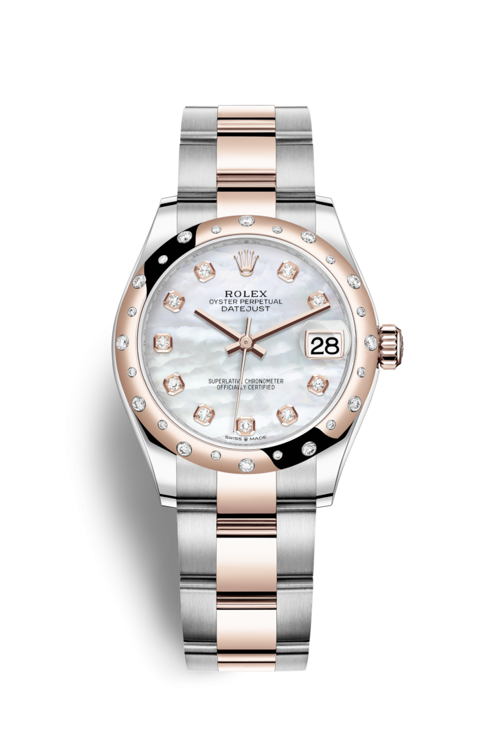 Rolex 278341RBR-0025 : Datejust 31 Stainless Steel/ Rose Gold / Domed - Diamond / MOP / Oyster