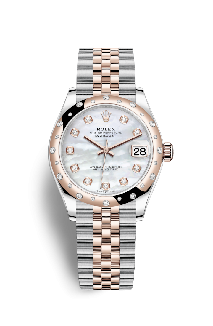Rolex 278341RBR-0026 : Datejust 31 Stainless Steel/ Rose Gold / Domed - Diamond / MOP / Jubilee