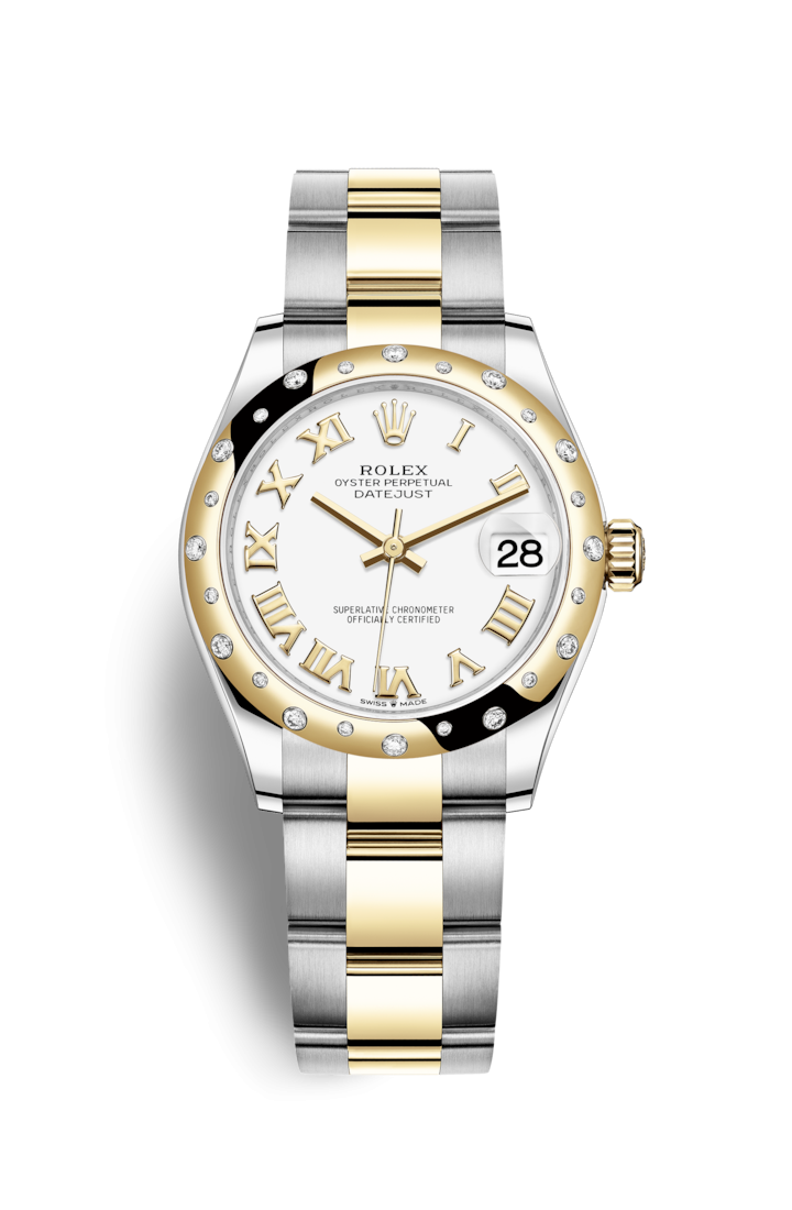 Rolex 278343RBR-0001 : Datejust 31 Stainless Steel / Yellow Gold / Domed - Diamond / White - Roman / Oyster