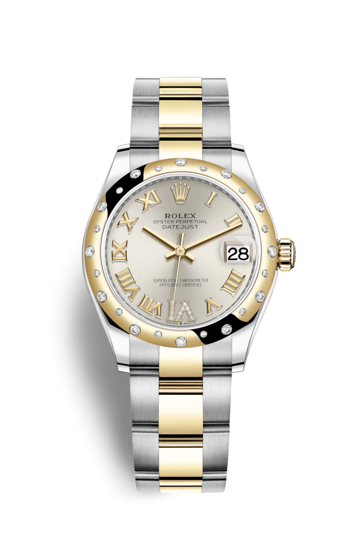 Rolex 278343RBR-0003 : Datejust 31 Stainless Steel / Yellow Gold / Domed - Diamond / Silver - Roman / Oyster