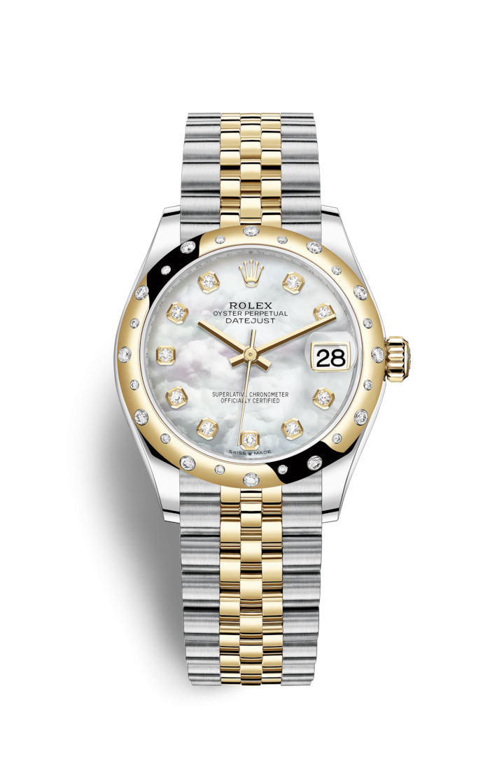 Rolex 278343RBR-0028 : Datejust 31 Stainless Steel / Yellow Gold / Domed - Diamond / MOP / Jubilee