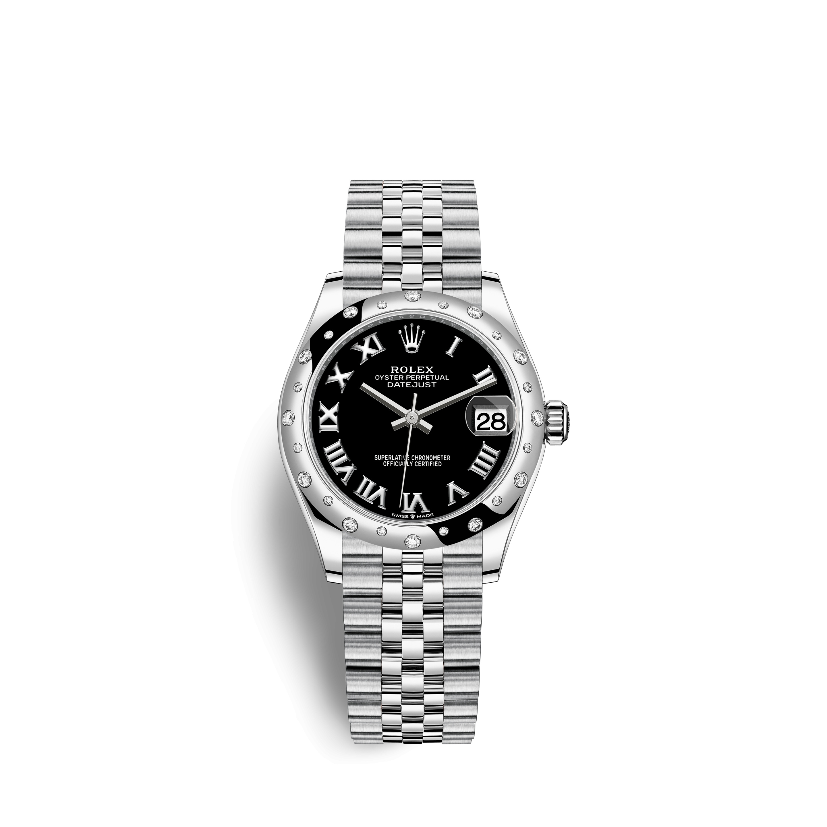 Rolex 278344RBR-0002 : Datejust 31 Stainless Steel Domed Diamond / Jubilee / Black - Roman