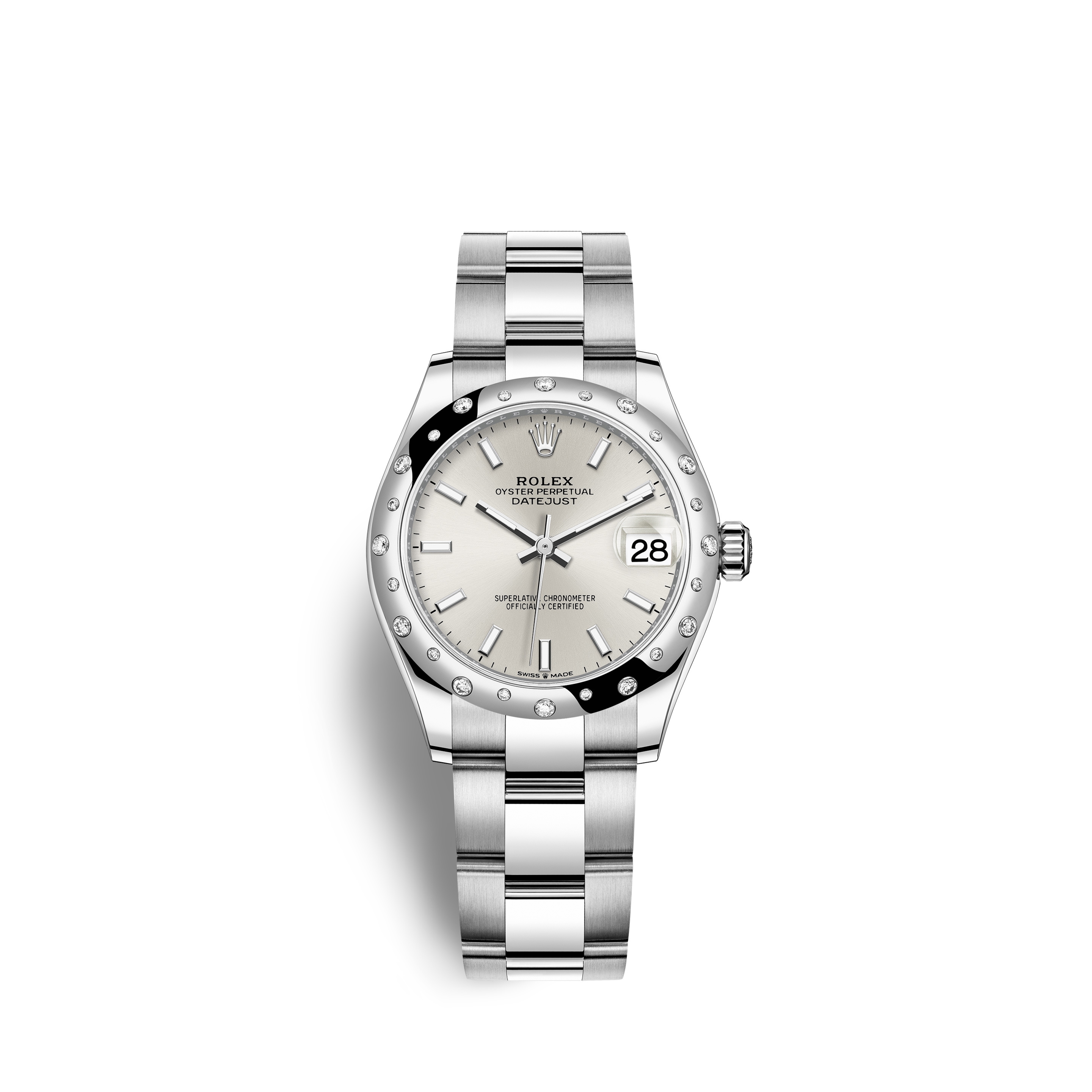 Rolex 278344RBR-0013 : Datejust 31 Stainless Steel Domed Diamond / Oyster / Silver