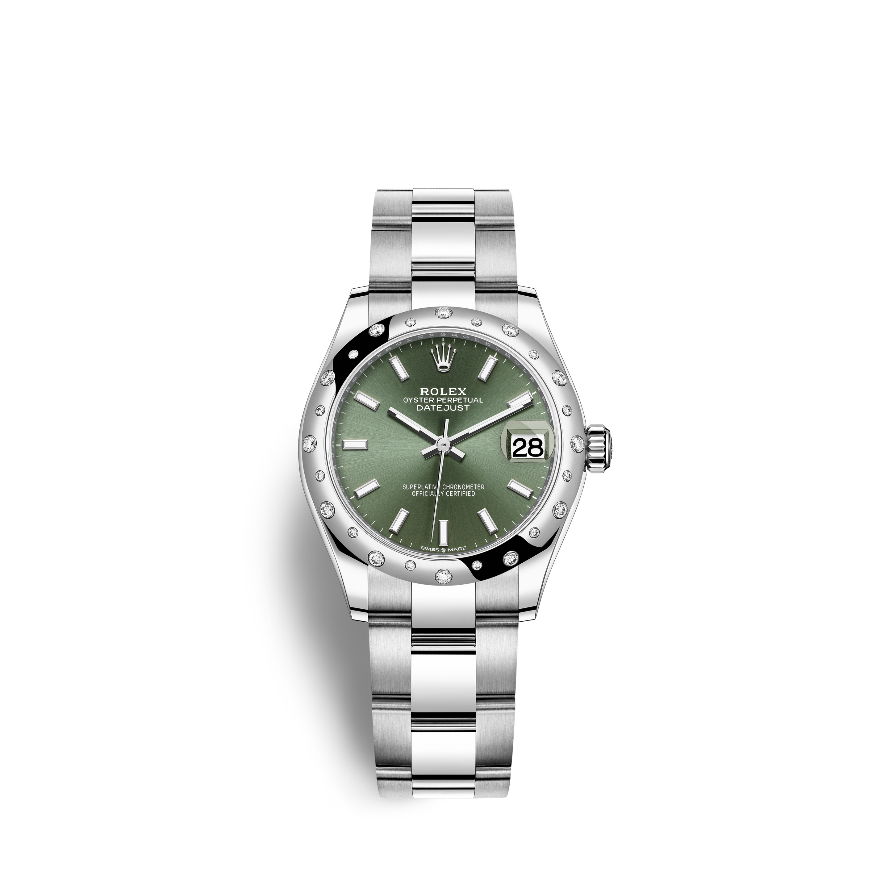 Rolex 278344RBR-0019 : Datejust 31 Stainless Steel Domed Diamond / Oyster / Green