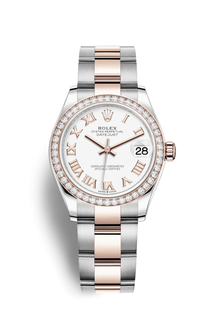 Rolex 278381RBR-0003 : Datejust 31 Stainless Steel/ Rose Gold / Diamond / White - Roman / Oyster