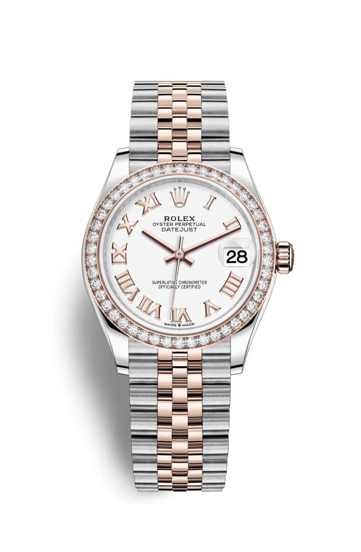 Rolex 278381RBR-0004 : Datejust 31 Stainless Steel/ Rose Gold / Diamond / White - Roman / Jubilee