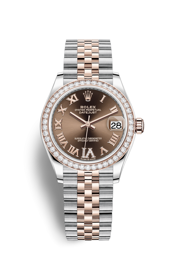 Rolex 278381RBR-0006 : Datejust 31 Stainless Steel/ Rose Gold / Diamond / Chocolate - Roman / Jubilee