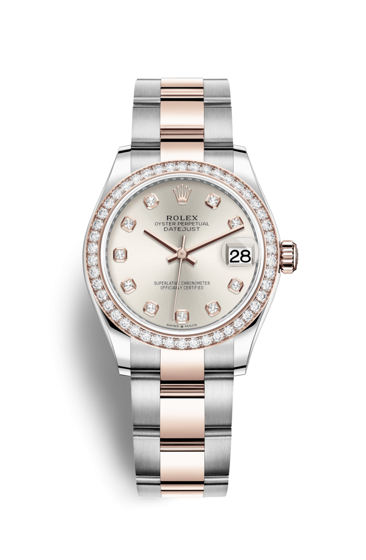 Rolex 278381RBR-0015 : Datejust 31 Stainless Steel/ Rose Gold / Diamond / Silver - Diamond / Oyster