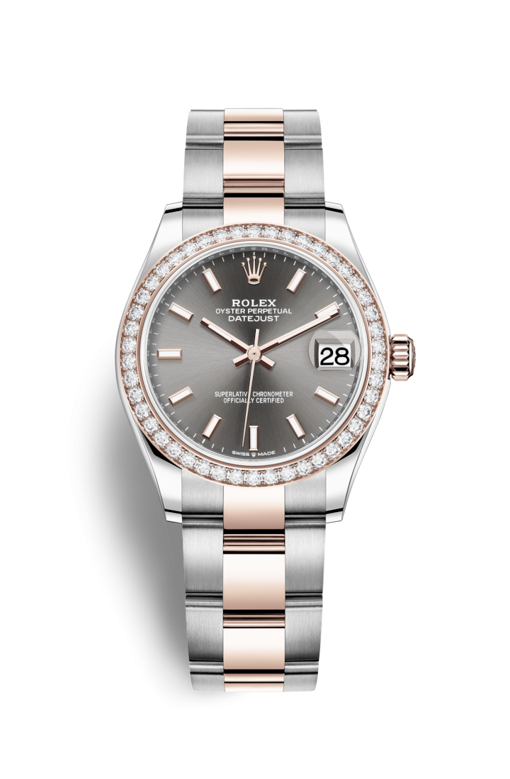 Rolex 278381RBR-0017 : Datejust 31 Stainless Steel/ Rose Gold / Diamond / Grey / Oyster