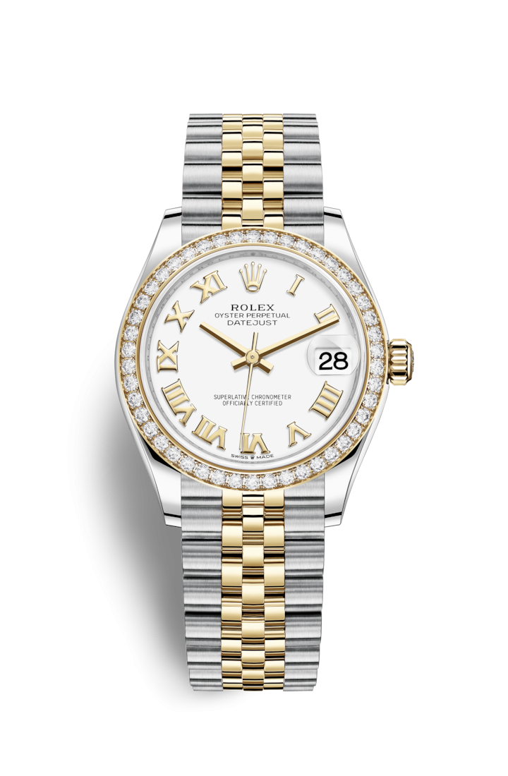 Rolex 278383RBR-0002 : Datejust 31 Stainless Steel / Yellow Gold / Diamond / White - Roman / Jubilee