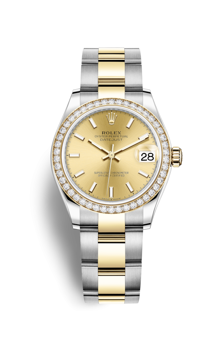 Rolex 278383RBR-0013 : Datejust 31 Stainless Steel / Yellow Gold / Diamond / Champagne / Oyster