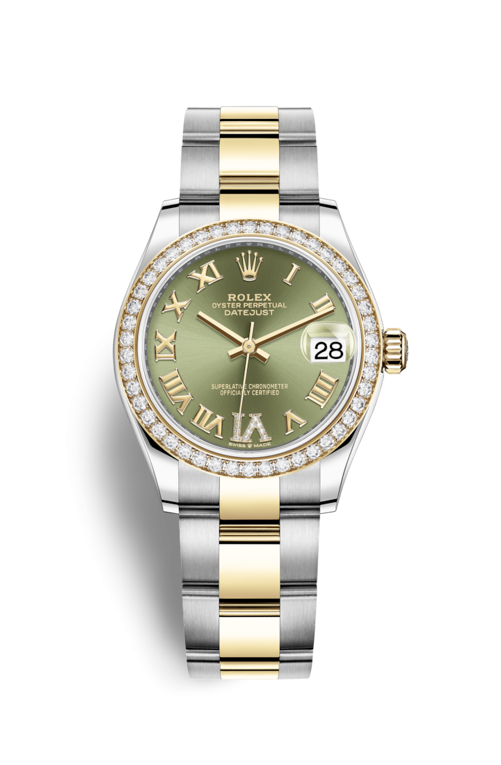 Rolex 278383RBR-0015 : Datejust 31 Stainless Steel / Yellow Gold / Diamond / Olive - Roman / Oyster