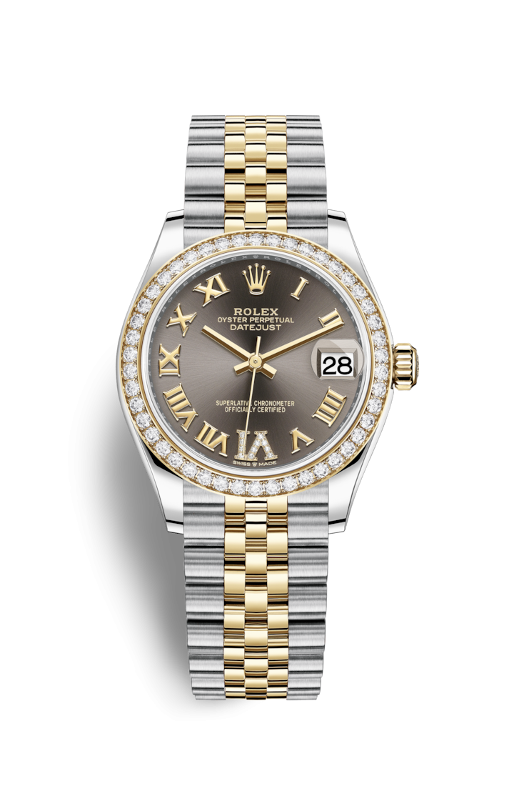 Rolex 278383RBR-0018 : Datejust 31 Stainless Steel / Yellow Gold / Diamond / Grey - Roman / Jubilee