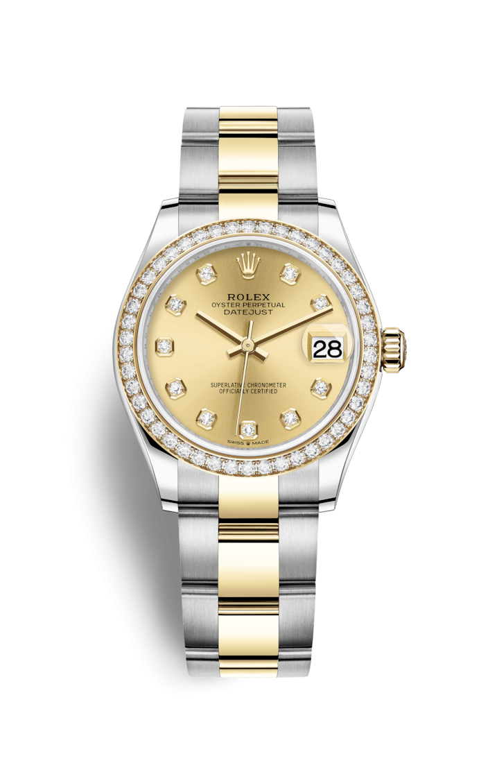 Rolex 278383RBR-0025 : Datejust 31 Stainless Steel / Yellow Gold / Diamond / Champagne - Diamond / Oyster