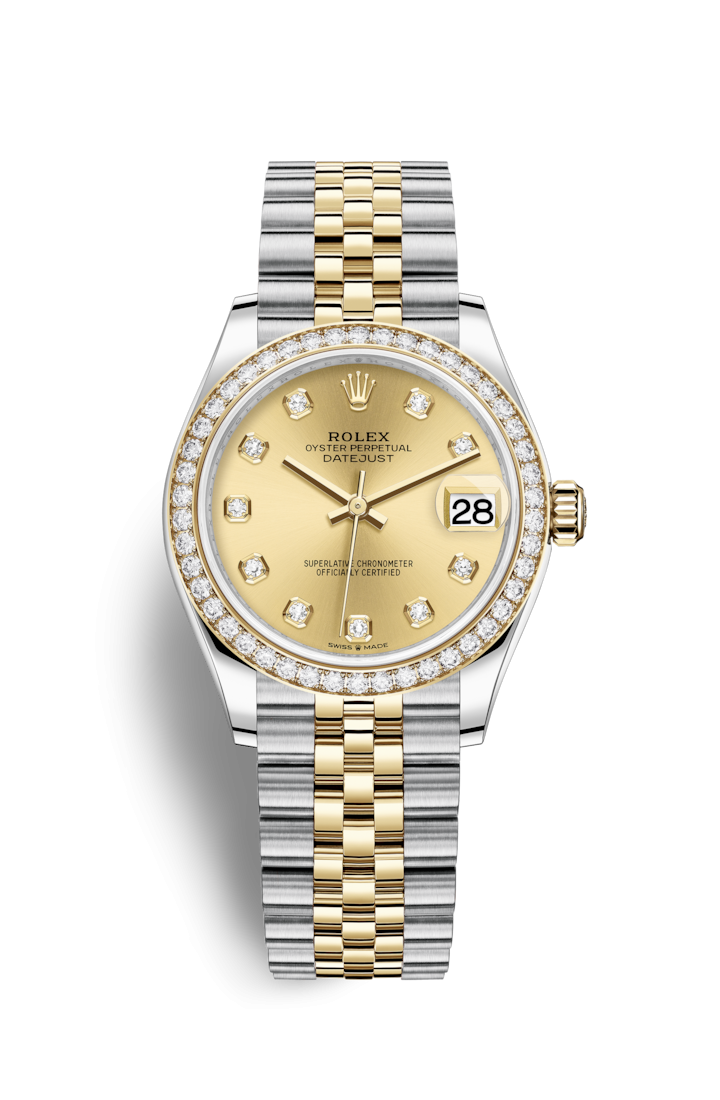 Rolex 278383RBR-0026 : Datejust 31 Stainless Steel / Yellow Gold / Diamond / Champagne - Diamond / Jubilee