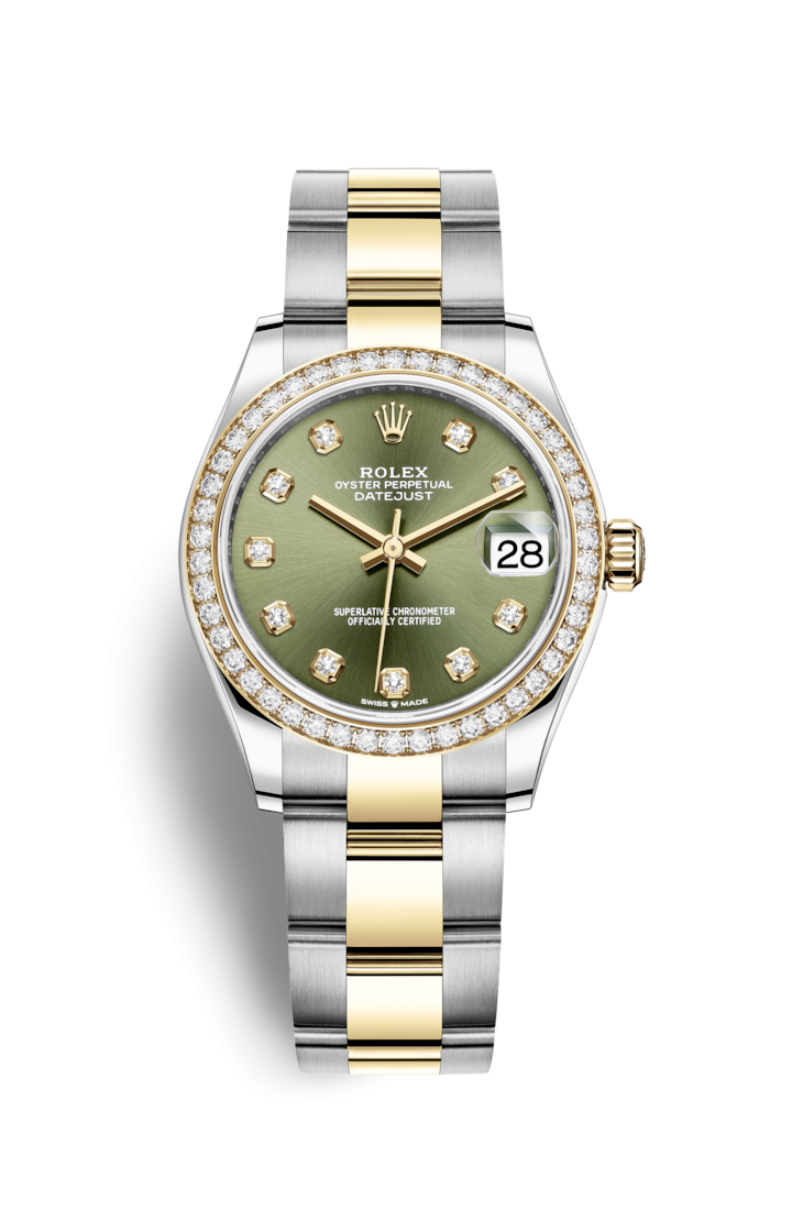 Rolex 278383RBR-0029 : Datejust 31 Stainless Steel / Yellow Gold / Diamond / Olive - Diamond / Oyster