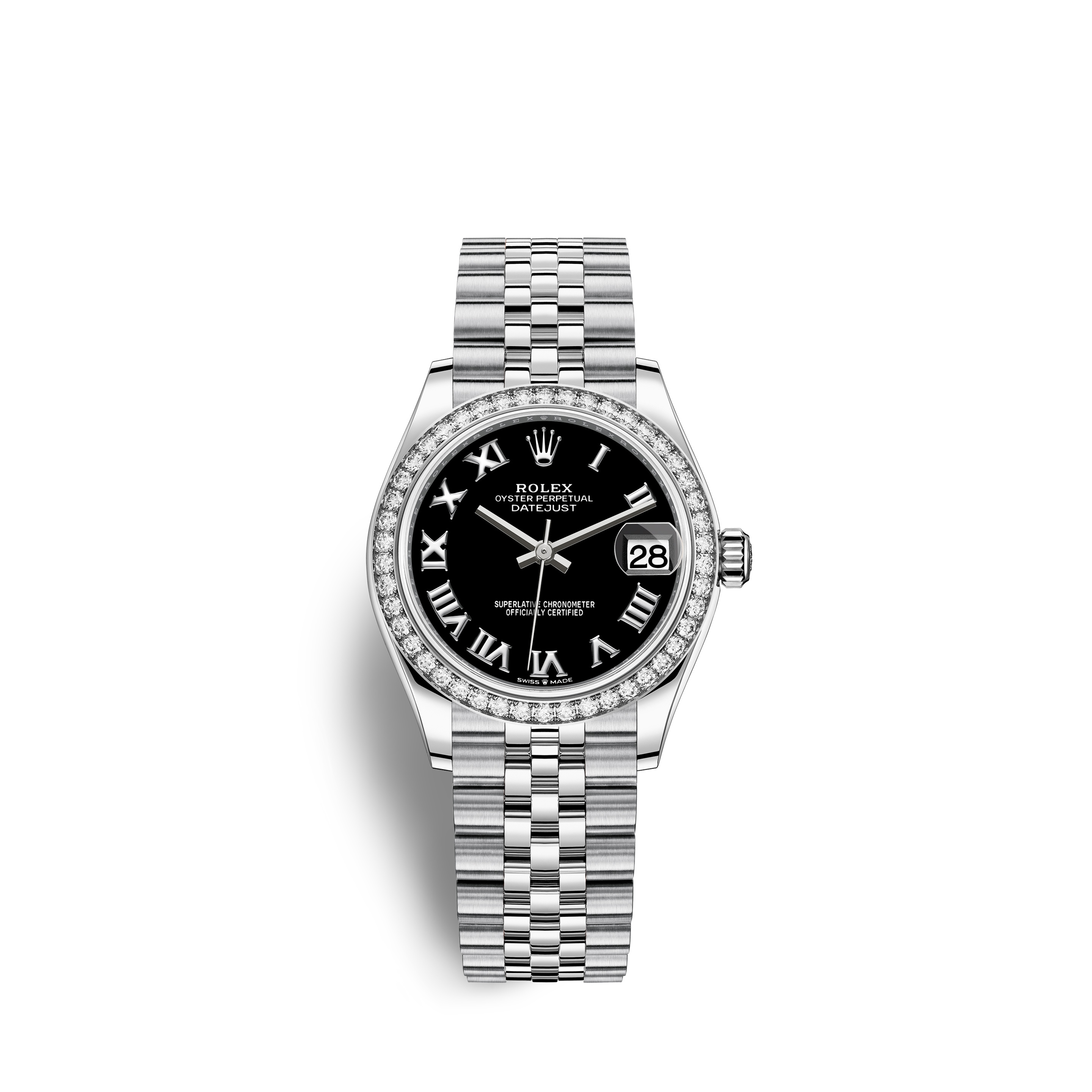 Rolex 278384RBR-0002 : Datejust 31 Stainless Steel Diamond / Jubilee / Black - Roman
