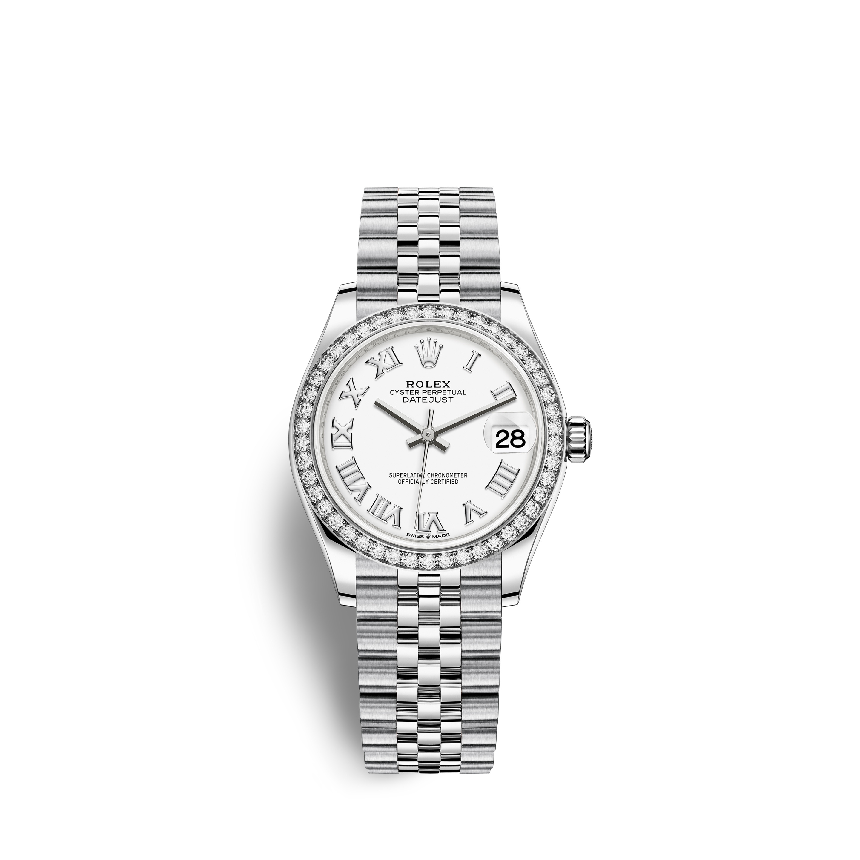 Rolex 278384RBR-0014 : Datejust 31 Stainless Steel Diamond / Jubilee / White - Roman