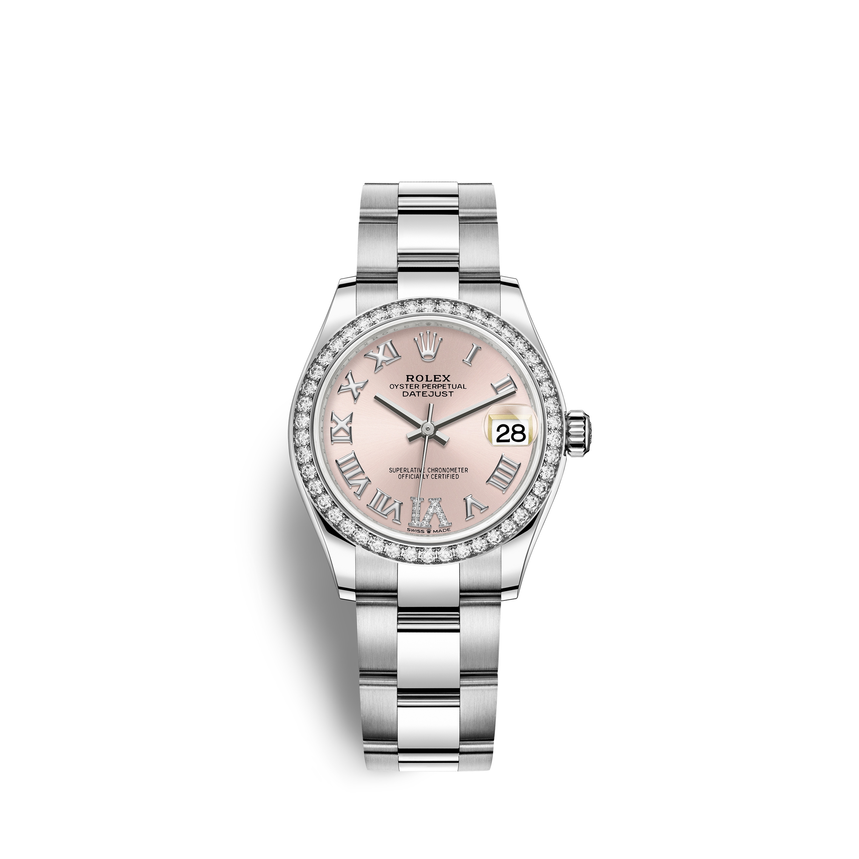 Rolex 278384RBR-0027 : Datejust 31 Stainless Steel Diamond / Oyster / Pink - Roman