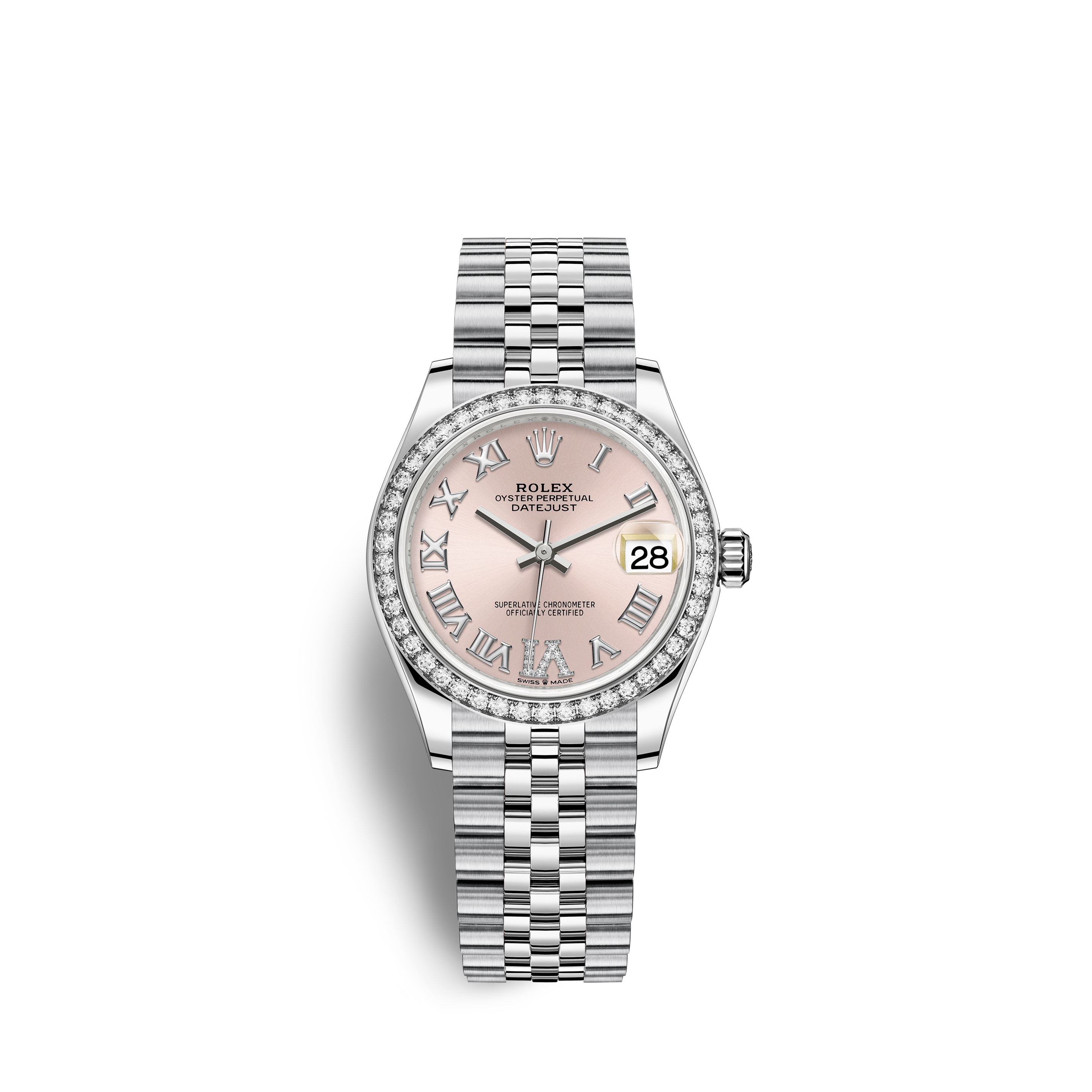 Rolex 278384RBR-0028 : Datejust 31 Stainless Steel Diamond / Jubilee / Pink - Roman