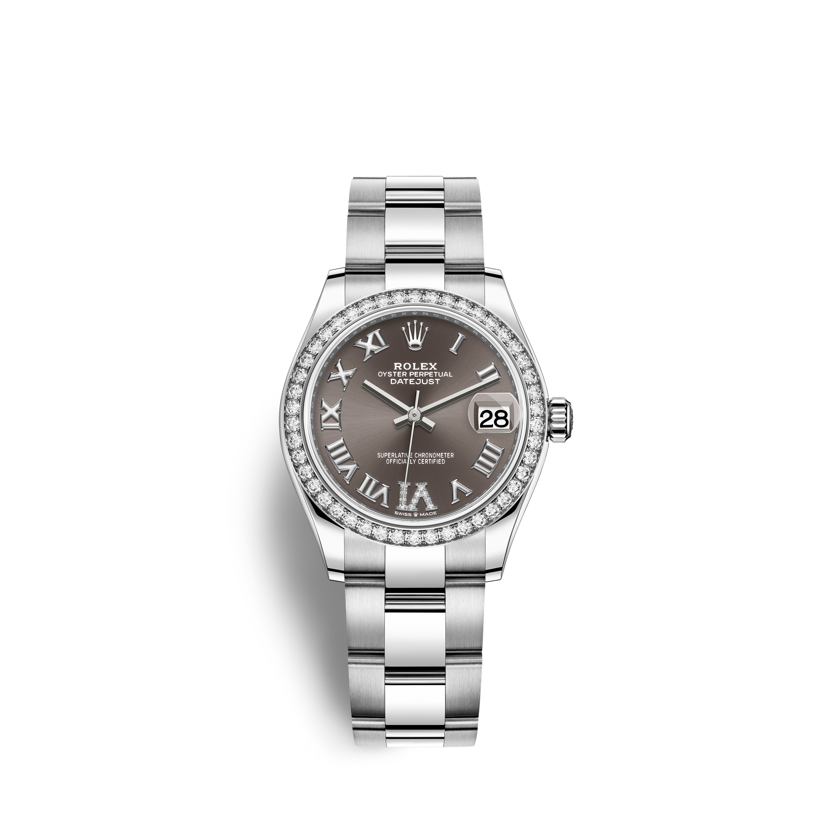 Rolex 278384RBR-0031 : Datejust 31 Stainless Steel Diamond / Oyster / Grey - Roman