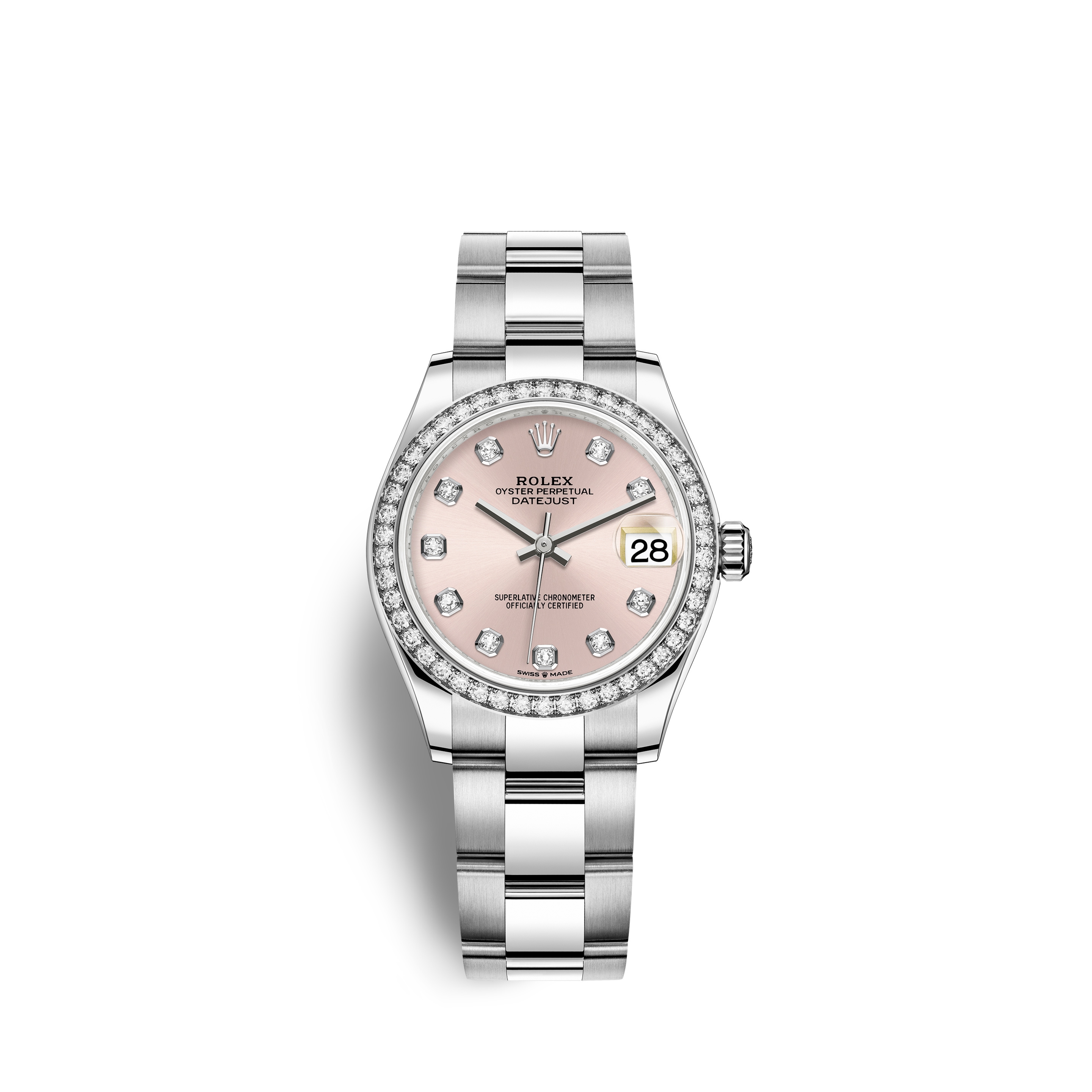 Rolex 278384RBR-0035 : Datejust 31 Stainless Steel Diamond / Oyster / Pink - Diamond