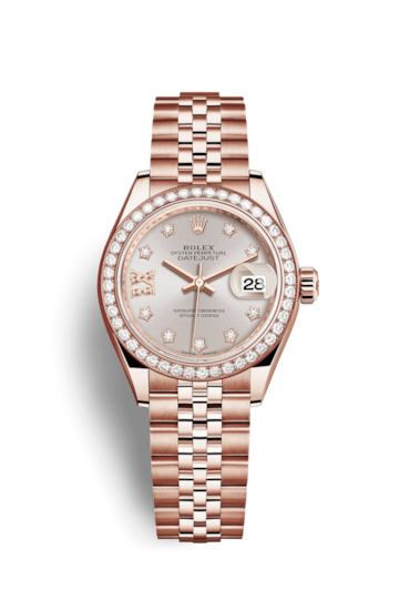 Rolex 279135rbr-0004 : Lady-Datejust 28 Everose Diamond / Jubilee / Sundust Diamond