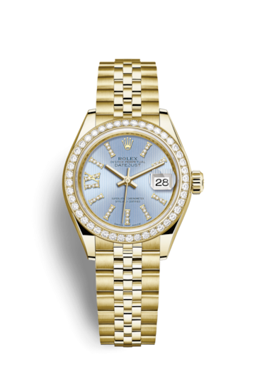 Rolex 279138rbr-0009 : Lady-Datejust 28 Yellow Gold Diamond / Jubilee / Cornflower Diamonds