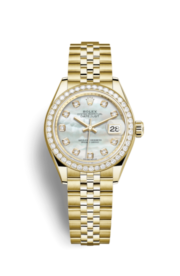 Rolex 279138RBR-0016 : Lady-Datejust 28 Yellow Gold Diamond / Jubilee / MOP