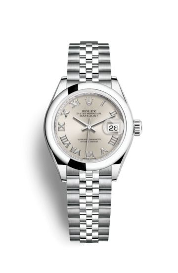 Rolex 279160-0007 : Lady-Datejust 28 Stainless Steel Domed / Jubilee / Silver Roman